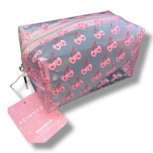 Skinnydip Glitter Cherry “No” Sassy Clear Cosmetic Bag Makeup Pouch